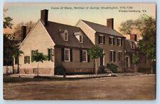 Fredericksburg Virginia Postcard Home Mary Mother George Washington 1940 Antique picture