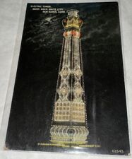 Electric Tower Savin Rock At Night White City New Haven CT Connecticut Postcard picture