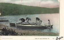 View of Lake Sheridan Pennsylvania PA Boats Women Umbrellas 1906 Postcard picture