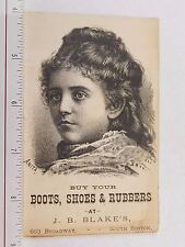 1870s-1880s J.B Blake's Boots Shoes & Rubbers Lovely Actress Anita F55 picture