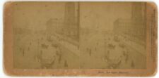c1891's Real Photo Stereoview Card 6143 Liverpool England Downtown Street Scene picture