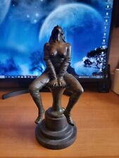 SITTING ON IT NUDE WOMAN BRONZE STATUE picture
