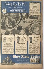 Large 1948 newspaper ad for Blue Plate Foods - Cooking Can Be Fun, menu, recipes picture