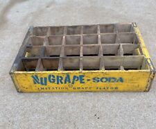 Vintage NuGRAPE Soda 24 Hole Yellow Wood Crate, Advertising, Rare picture