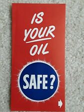 Vintage 1948 Atlantic Gasoline IS YOUR OIL SAFE ?  Advertising 3 x 6 brochure picture