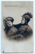 1910 French stage actors Chanticleer, Chantecler, rooster RPPC photo postcard picture