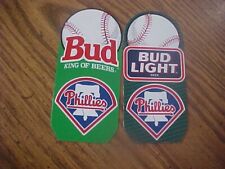 2-Philadelphia Phillies Budweiser & Bud Light Beer TAP HANDLE Inserts SEE picture