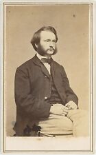 Man Mutton Chops Sideburns Lowell, Massachusetts 1860s CDV Carte de Visite X370 picture