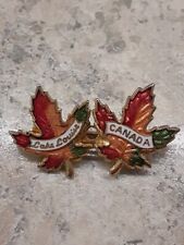 Vintage Lake Louise Canada Enamel Maple 🍁 Leaf Lapel Pin picture