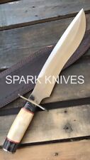 17” SPARK CUSTOM D2 HUNTING HIGH POLISH BOWIE KNIFE w/Sheath picture