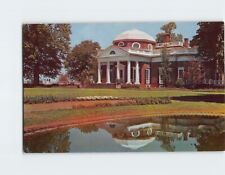 Postcard West Front Fish Pond Monticello Charlottesville Virginia USA picture