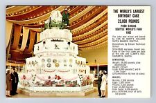 Seattle World's Fair 1962, The World's Largest Birthday Cake, Vintage Postcard picture