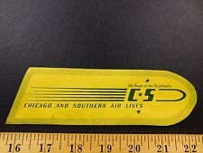1930s Chicago & Southern Air Lines Dixieliners Bullet Luggage Label Sticker picture