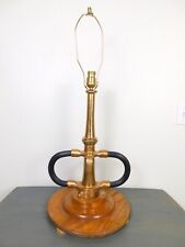 Antique 1900s Dbl Handle Deck Gun Fire Dept Deluge Brass Hose Nozzle TABLE LAMP picture