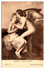 Antique Louvre Museum Art, Gerard - L'Amour et Psyche', Paris, France Postcard picture