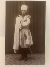 WWI Russian Handsome Soldier Studio Portrait RPPC Fur Hat Guard Uniform Sword V* picture