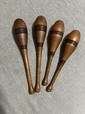 Two Pair Of Vintage Wood Juggling Pins Clubs - 4 Pins picture
