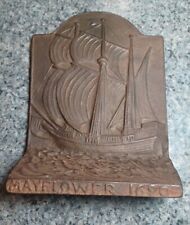 Rare Bradley & Hubbard Sailing Mayflower 1620 Door Stop Antique Cast Iron picture