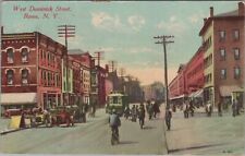 West Dominick Street Rome New York Trolly Posted Divided Back Vintage Postcard picture
