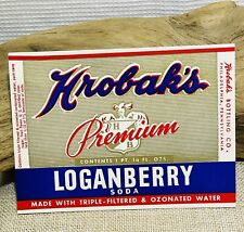 Vintage Hrobak's Bottling Works Soda Label Loganberry NOS Lot Of (4) picture