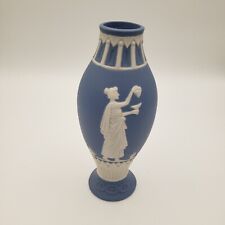 Faux Wedgewood Bud Vase Blue With Grecian Woman picture