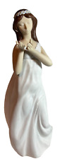 Woman Figurine Collectible. Woman in White. Glossy Porcelain Possible Lladro picture