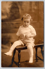 Original Old Vintage Antique Photo Postcard Little Girl Studio Picture RPPC picture