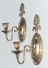 Brass Sconces Wall Candle Holders Fish Design Set of Two. 7-7/8” Tall picture
