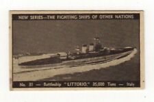 Fighting Ship of Other Nations cards c1940. Battleship Littorio Italy picture