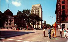 Postcard Washington Street Looking West in South Bend, Indiana~131975 picture
