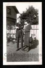 1920S/30S COUPLE MNA WOMAN PURSE DRESS SUIT OLD/VINTAGE PHOTO SNAPSHOT- A414 picture