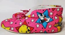 Looney Tunes Vintage 1995 Slippers Pink Adult Large 8-9 Tweety Sylvester Bugs   picture
