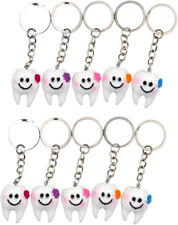 20 Pcs Tooth Keychains Key Rings Hang Tooth Shape Cute Promo Dental Gifts Bew picture