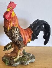 ROOSTER MALE CHICKEN FARM BIRD FEATHER FIGURINE STATUE picture