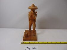 Vintage Mexico Folk Art Wood Hand Carved Figure Man 8