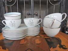 Noritake Bluebell 5558 Bone China Tea Set: 6 Snack Plates Trays Saucers & 6 Cups picture