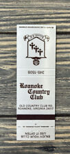 Vintage Roanoke Country Club Matchbook Cover Advertisement Virginia picture