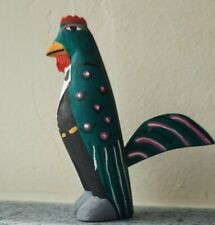 Green Carving Fowl, Alebrije Rooster Butler Wooden Carved  Oaxaca Mexico picture