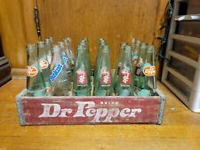 Dr Pepper Wooden Crate VTG 1970s With Glass Bottles Collectible Antique  picture