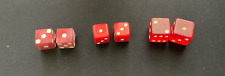 Collection Of 3 pairs of red Loaded dice. All are miss-spots, aka horses, tops picture