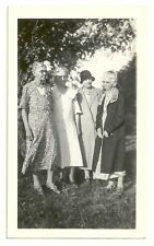 Real Photo Best Friends 1940s Grandma's Garden  House Dress Shoes Snapshot VTG picture