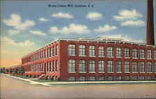 Laurens South Carolina SC Watts Cotton Mill Linen Vintage Postcard picture