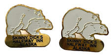 Vintage Skinny Dick's Halfway Inn Alaska Enamel Earrings picture