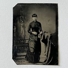 Antique Tintype Photograph Beautiful Enchanting Demure Young Woman Haunting picture