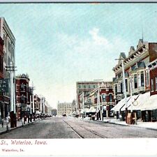 c1910s Waterloo, IA East E 4th St Stores Litho Photo Postcard Vtg Downtown A62 picture