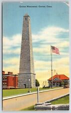 1950s Groton Monument Connecticut Historical & Roadway Grounds Posted Postcard picture