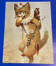 ANTHROPOMORPHIC CUPID CAT ARTHUR THIELE VINTAGE PRINT REPROD POSTCARD 4.25”x5.5” picture