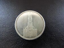 Germany 1934 F Church with Date 5 Reichsmark mark silver Coin with swastika M2 picture
