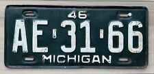 1946 Michigan License Plate -  Nice Original Paint Condition picture
