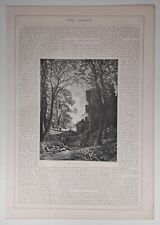 1873 Victorian Art Engraving, The Old Mill - Grandsire, & Eton College picture